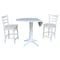 International Concepts Round 42, Rd Pedestal Gathering Height Table, 2 Counter Height Stools, White, 42 in W, 42 in L K08-42DP-27B-S6172-2 - alternate 2
